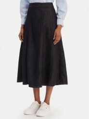 Tommy Hilfiger Spódnica jeansowa WW0WW47730 Granatowy Regular Fit. Niebieskie spódnice damskie Tommy Hilfiger, bez wzorów, z bawełny. Za 649.99 zł.