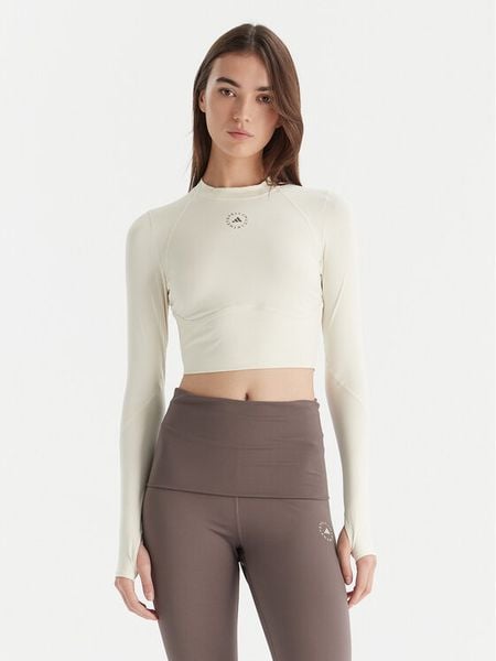 Adidas by Stella McCartney Koszulka techniczna Training JM1403 Beżowy Slim Fit. Brązowe koszulki sportowe damskie adidas by Stella McCartney, m, bez wzorów, z syntetyku, bez kołnierzyka, bez ramiączek, na fitness i siłownię. Za 329.99 zł.