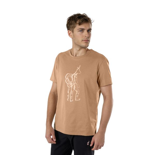 Koszulka męska AULP TICCO bawełniana z recyklingu klasyczna komfortowa. Brązowe koszulki polo męskie Aulp, m, bez wzorów, z bawełny, klasyczne, bez ramiączek. W wyprzedaży za 99.99 zł.