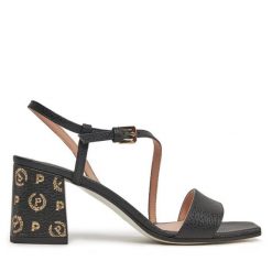 Sandały Pollini. Czarne sandały damskie Pollini, bez wzorów, bez obcasa, na słupku, bez zapięcia. Za 1,269.00 zł.