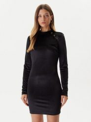 Guess Sukienka koktajlowa W5BK38 KCN22 Czarny Slim Fit. Czarne sukienki damskie Guess, s, z aplikacjami, z syntetyku, wizytowe, bez kołnierzyka, bez ramiączek. Za 369.99 zł.