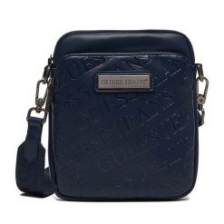 Saszetka Guess Jeans. Niebieskie saszetki męskie Guess Jeans, z jeansu, młodzieżowe, małe. Za 199.99 zł.