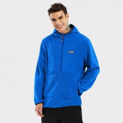 Bluza polarowa z kapturem Męska Montreux. Niebieskie bluzy męskie SIROKO, l, bez wzorów, z polaru, z kapturem. Za 254.00 zł.
