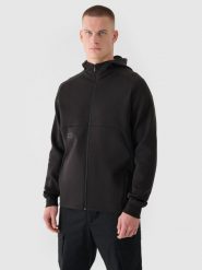 4F Bluza dresowa rozpinana z kapturem męska 4F x Robert Lewandowski - czarna S. Czarne bluzy męskie 4f, m, z aplikacjami, z bawełny, z kapturem. W wyprzedaży za 169.99 zł.
