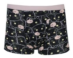 Obcisłe Bokserki, Majtki z Elastanem - Alties - Czarne w Koty. Czarne bokserki męskie Alties, m, bez wzorów, z bawełny. Za 35.00 zł.