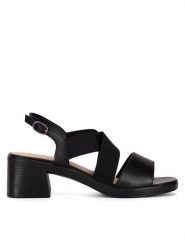 Lasocki Sandały RST-3248-04 Czarny. Czarne sandały damskie Lasocki, bez wzorów, z materiału, bez obcasa, na słupku, bez zapięcia. Za 169.99 zł.