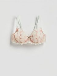 Miękki biustonosz z fiszbinami - beżowy. Brązowe biustonosze Reserved, bez wzorów, z dzianiny. Za 89.99 zł.