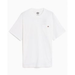 Koszulka z kieszonką luray Dickies. Białe koszulki sportowe męskie Dickies, m, bez wzorów, z materiału, bez kołnierzyka, bez ramiączek, do biegania. Za 138.55 zł.