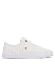 Tommy Hilfiger Tenisówki FW0FW09171 Biały. Białe trampki i tenisówki damskie Tommy Hilfiger, bez wzorów, z materiału, bez zapięcia. Za 359.99 zł.