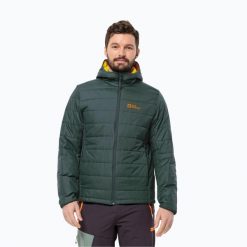 Kurtka puchowa męska Jack Wolfskin Lapawa Ins Hoody. Zielone kurtki męskie Jack Wolfskin, m, bez wzorów, z puchu, sportowe, bez kaptura. Za 459.99 zł.