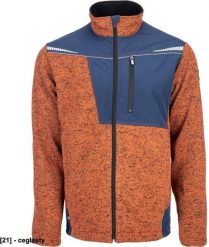 CERVA Sweter męski CERVA Stirling Stretch z suwakiem, kieszeniami bocznymi i napiersiową, odblaskowy, dziany, trykotowy - ceglasty XS. Czerwone bluzy męskie CERVA, m, bez wzorów, bez kaptura. Za 120.45 zł.
