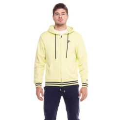 Bluza z bawełna z kaptur na co dzień na siłownię. Żółte bluzy sportowe męskie LEONE 1947 APPAREL, s, bez wzorów, z bawełny, bez kaptura, na fitness i siłownię. W wyprzedaży za 244.18 zł.