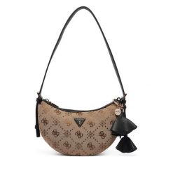 Torebka Guess. Brązowe torebki do ręki damskie Guess, z aplikacjami, klasyczne, bez dodatków. Za 494.99 zł.