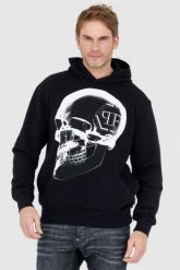PHILIPP PLEIN Czarna bluza męska z kapturem x-ray skull, Rozmiar L. Czarne bluzy męskie Philipp Plein, l, bez wzorów, z kapturem. W wyprzedaży za 2,090.99 zł.