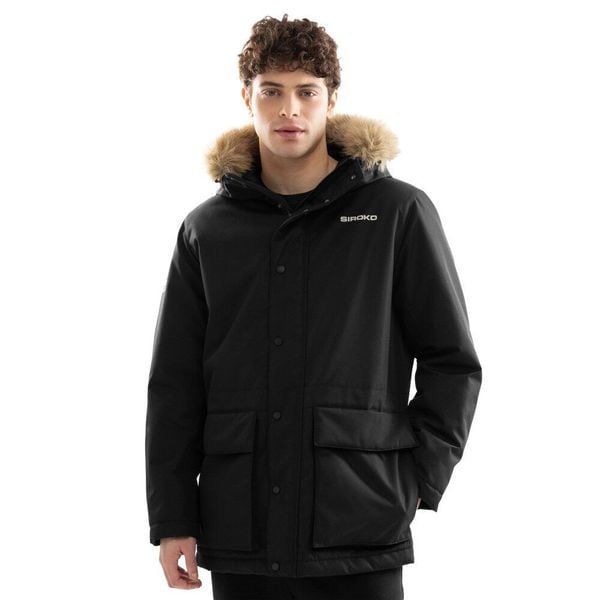 Męska ocieplana parka Lifestyle Siroko Universal. Czarne kurtki męskie SIROKO, m, bez wzorów, z dzianiny, bez kaptura. Za 296.00 zł.
