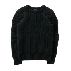 Second life - Sweter chłopięcy sweter warkocz 100% wełna - Jak nowy. Czarne swetry dla chłopców Ralph Lauren, bez wzorów, z materiału, bez kołnierzyka, bez kaptura. Za 164.76 zł.
