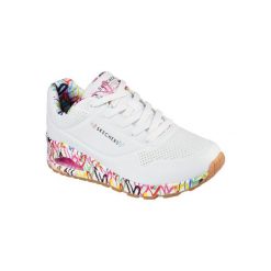 Buty SKECHERS UNO - LOVING LOVE Biały. Białe obuwie sportowe damskie Skechers, bez wzorów, z materiału, trekkingowe, Skechers Sport. Za 329.00 zł.