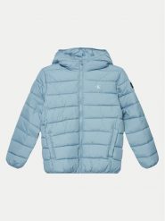 Calvin Klein Jeans Kurtka zimowa Inst Logo IB0IB02174 Niebieski Regular Fit. Niebieskie buty zimowe chłopięce Calvin Klein Jeans, na zimę, bez wzorów, z jeansu, bez kaptura. Za 519.99 zł.