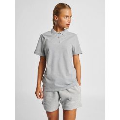 Damska elastyczna koszulka polo Hummel Red. Szare koszulki sportowe damskie Hummel, xs, bez wzorów, z bawełny, bez kołnierzyka, bez ramiączek, na golfa. Za 148.50 zł.