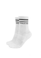 Skarpetki z okrągłym dekoltem - Biały - EU 35-38. Białe skarpety damskie GORILLA WEAR, bez wzorów, z bawełny. Za 95.99 zł.