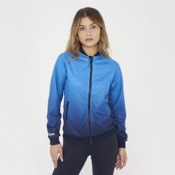 Kurtka do biegania damska BLAS niebieska. Niebieskie kurtki sportowe damskie ELPLAYER, xs, bez wzorów, z materiału, bez kaptura, do biegania. Za 80.00 zł.