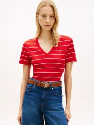 Tommy Hilfiger Koszulka Kobiety Bawełna czerwony, XS. Czerwone t-shirty damskie Tommy Hilfiger, xs, bez wzorów, z bawełny, bez kołnierzyka. Za 179.95 zł.