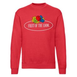 Męska Bluza Z Nadrukiem Logo W Stylu Vintage. Czerwone bluzy męskie Fruit of the Loom, m, bez wzorów, bez kaptura. Za 80.99 zł.