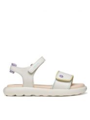 Geox Sandały J Sandal Puffypop Gi J65MSC 05402 C0653 S Biały. Białe sandały dziewczęce Geox, ze skóry, bez zapięcia. Za 229.99 zł.