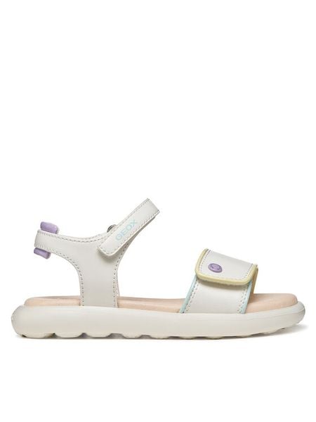 Geox Sandały J Sandal Puffypop Gi J65MSC 05402 C0653 D Biały. Białe sandały dziewczęce Geox, ze skóry, bez zapięcia. Za 224.99 zł.