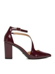 DeeZee Czółenka CEO-CD240149-1 Bordowy. Czerwone czółenka damskie DeeZee, bez wzorów, z materiału, bez obcasa, bez zapięcia. Za 139.99 zł.