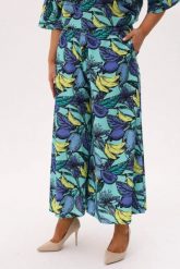 Miętowe spódnico - spodnie Tropica Lazurowe Owoce PLUS SIZE XXL OVERSIZE. Niebieskie spodnie materiałowe damskie Moda Size Plus Iwanek, l, bez wzorów, z bawełny. Za 229.90 zł.