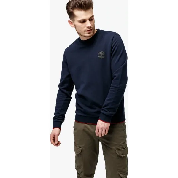Timberland Bluza Westfield River Tipped Crew Sweat , granatowy, rozmiar XXXL. Niebieskie bluzy męskie Timberland, m, bez wzorów, z bawełny, bez kaptura. W wyprzedaży za 219.99 zł.