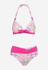 Fuksjowo-Beżowe Bikini z Ozdobnym Wzorem i Paskiem z Klamrą na Figach Uptella. Czerwone bikini damskie Born2be, na lato, bez wzorów. Za 74.99 zł.