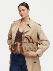 Guess Torebka Audrey Logo HWJG97 55060 Brązowy jasny. Brązowe torebki do ręki damskie Guess, z aplikacjami, z materiału, bez dodatków. Za 634.99 zł.