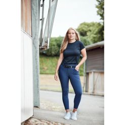 Damskie spodnie jeździeckie z pełnym lejem Catago Rihanna. Niebieskie spodnie sportowe damskie CATAGO, s, bez wzorów, do jazdy konnej. Za 515.95 zł.