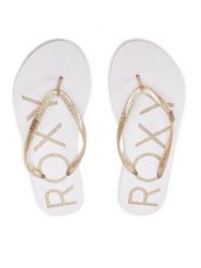 Roxy Japonki ARJL100873 Biały. Białe klapki damskie Roxy, bez wzorów, z tworzywa sztucznego, bez obcasa. W wyprzedaży za 59.99 zł.