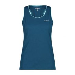 Damski tank top CMP. Zielone koszulki sportowe damskie CMP, bez wzorów, bez kołnierzyka, bez ramiączek. W wyprzedaży za 98.05 zł.