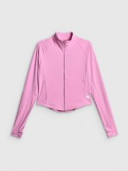 4F Bluza treningowa slim szybkoschnąca damska - różowa XL. Czerwone bluzy damskie 4f, xl, bez wzorów, ze skóry, biznesowe, bez kołnierzyka, bez ramiączek, bez kaptura. Za 199.99 zł.