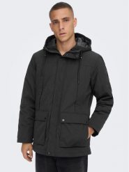Only & Sons Parka Jayden 22022654 Czarny Regular Fit. Czarne kurtki męskie Only & Sons, l, bez wzorów, z syntetyku, bez kaptura. Za 159.99 zł.