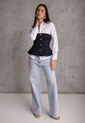 Niebieskie Szerokie Jeansy z Bawełny High Waist Vimalianna. Niebieskie jeansy dla dziewczynek Renee, z bawełny, z podwyższonym stanem. Za 129.99 zł.