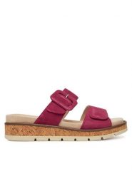 Caprice Klapki 9-27206-44 Różowy. Czerwone klapki damskie Caprice, bez wzorów, ze skóry, bez obcasa. Za 229.99 zł.
