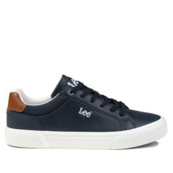 Buty męskie trampki sportowe Lee BRIXTON MEN LOW. Białe trampki męskie Lee, bez wzorów, z jeansu, sportowe, bez zapięcia. Za 189.00 zł.