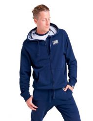 Bluza z bawełna z kaptur na co dzień na siłownię. Niebieskie bluzy męskie LEONE 1947 APPAREL, s, bez wzorów, z bawełny, bez kaptura, na fitness i siłownię. Za 189.41 zł.
