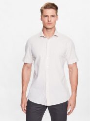 Lindbergh Koszula 30-203431 Beżowy Slim Fit. Brązowe koszule męskie Lindbergh, l, bez wzorów, z bawełny, bez kołnierzyka, bez ramiączek. Za 109.99 zł.
