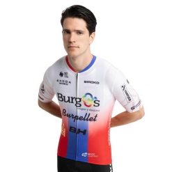 Męska koszulka kolarska z krótkim rękawem Burgos Burpellet BH x Siroko Siroko. Białe koszulki sportowe męskie SIROKO, m, bez wzorów, bez kołnierzyka, bez ramiączek, rowerowe. Za 255.00 zł.