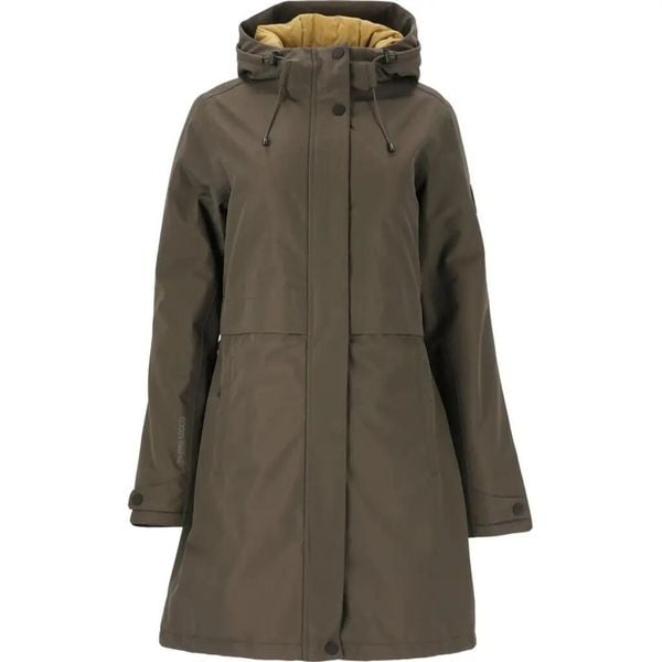Parka dla kobiet Whistler Mullie W-Pro 10000. Czarne parki damskie Whistler, na jesień, bez wzorów, z materiału, z kapturem. Za 415.50 zł.