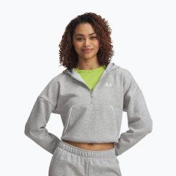 Bluza Under Armour Rival Fleece Piped HZ Hoodie. Szare bluzy damskie Under Armour, bez wzorów, bez kaptura, na fitness i siłownię. Za 219.99 zł.