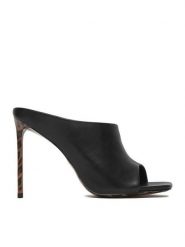 Eva Minge Klapki EO- SAMIRA-LT20136-159-1 Czarny. Czarne klapki damskie Eva Minge, bez wzorów, ze skóry, bez obcasa. Za 449.99 zł.