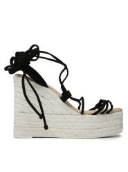 Manebi Espadryle Lace-Up Wedge Espadrilles L 8.6 WA Czarny. Czarne espadryle damskie Manebi, bez wzorów, ze skóry, bez obcasa, bez zapięcia. Za 589.99 zł.