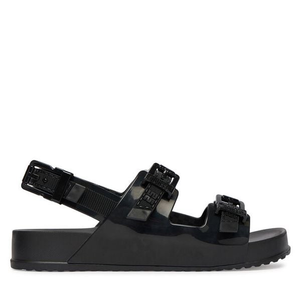 Sandały Melissa. Czarne sandały damskie Melissa, bez wzorów, bez obcasa, na płaskiej podeszwie, bez zapięcia. Za 308.99 zł.
